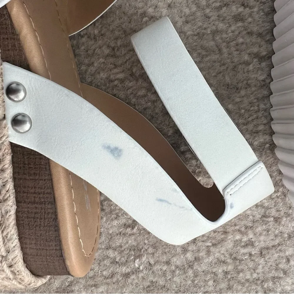 Soda White Espadrille Platform Sandals - Size 7